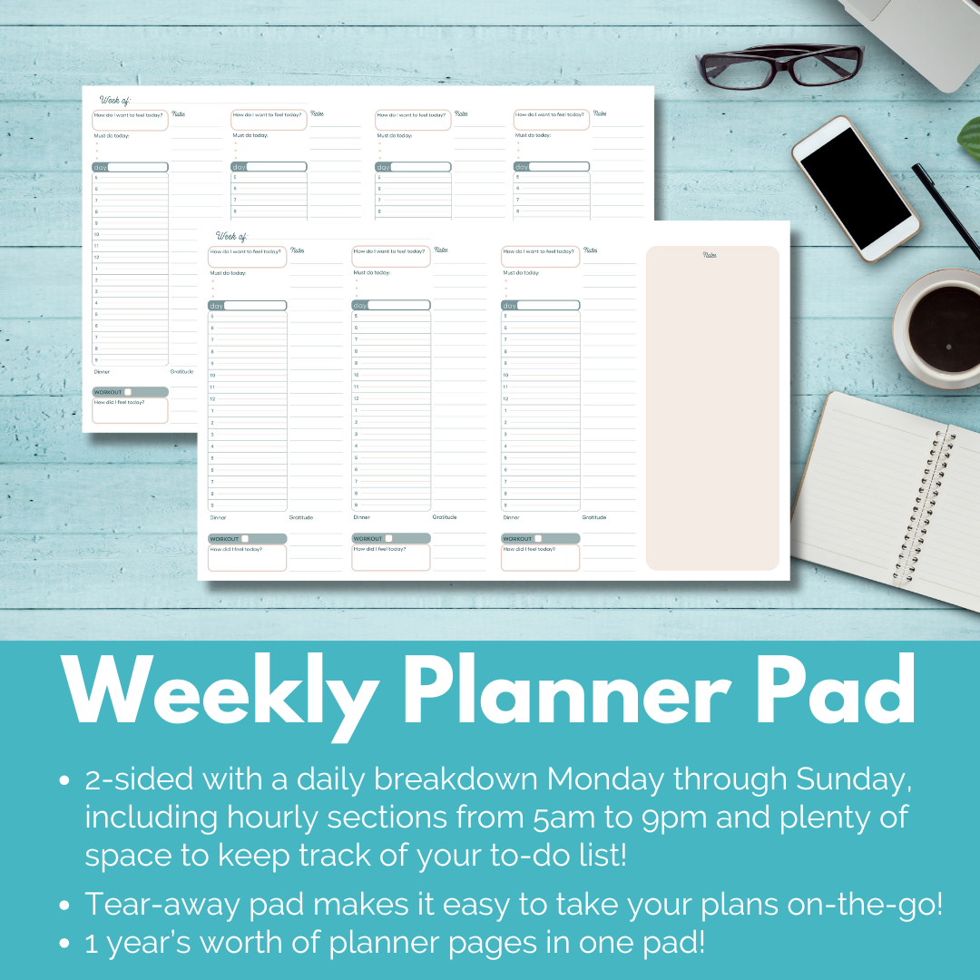 NEW DESIGN!!  Our 2-Week Time Course & Planner Pad Bundle