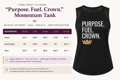 "Purpose. Fuel. Crown." Momentum Mesh-Back Tank (Pre Order)