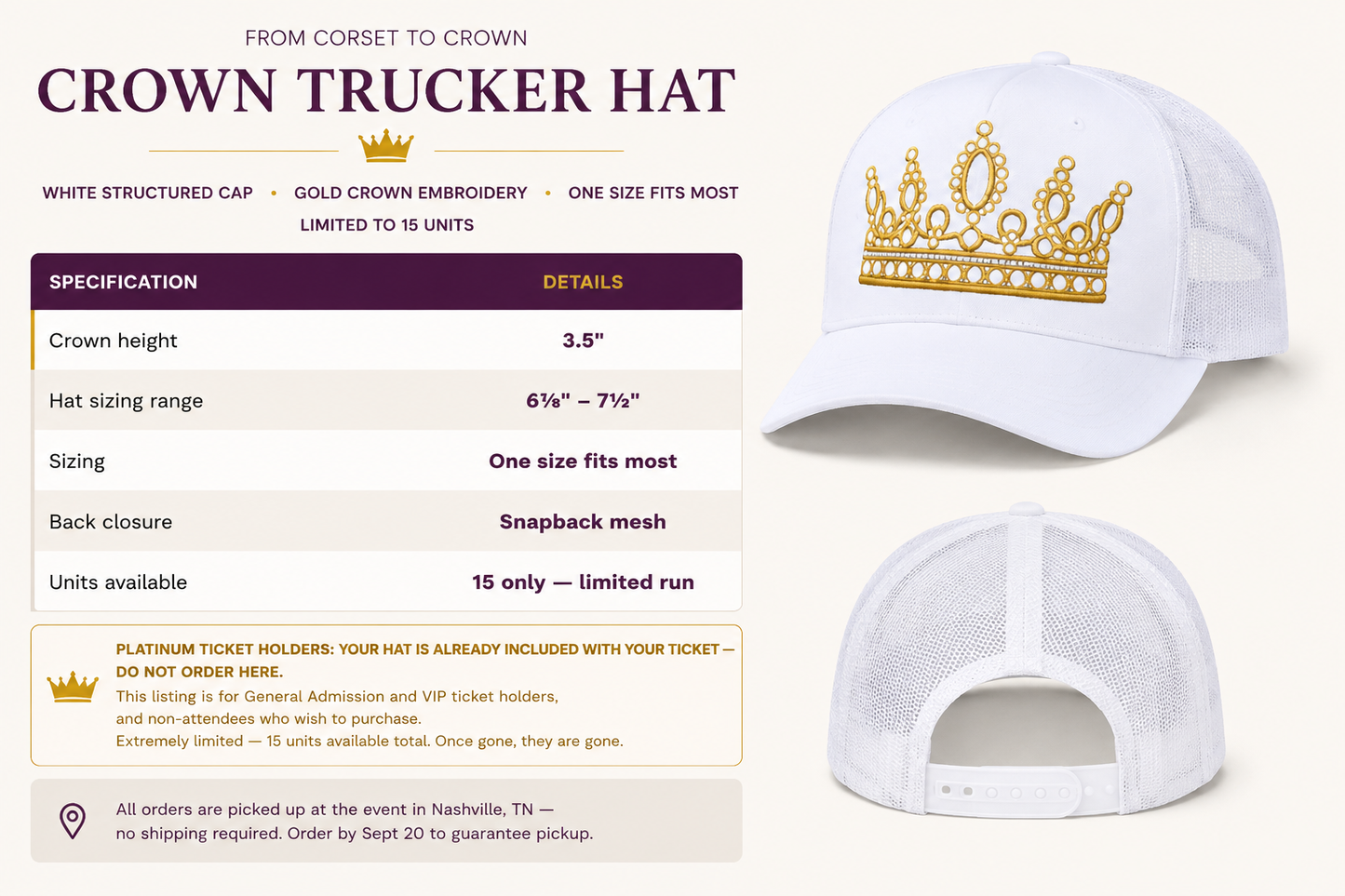 Crown Trucker Hat (Pre Order)